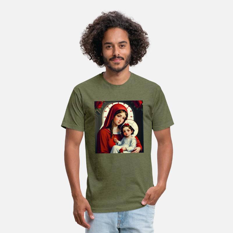 Mother Mary and Baby Jesus with Roses