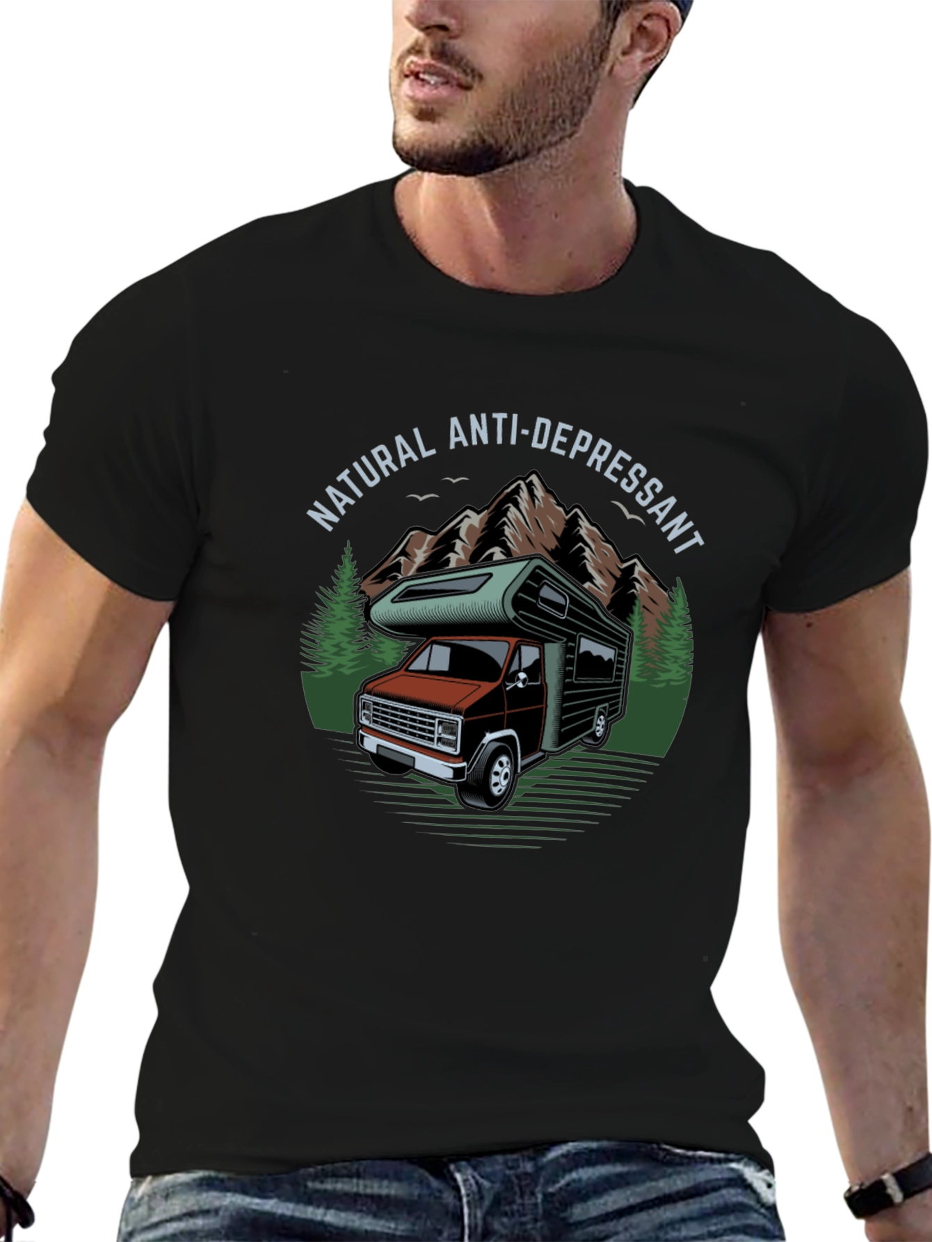 Natural Anti-Depressant Camper Van Graphic T-Shirt