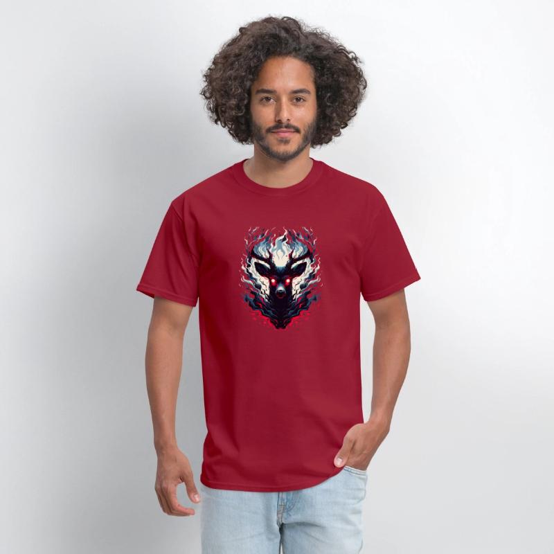 Mystical Deer with Fiery Aura in Enchanted Forest