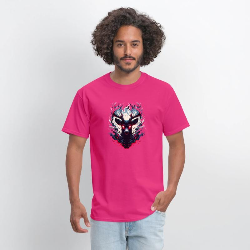 Mystical Deer with Fiery Aura in Enchanted Forest