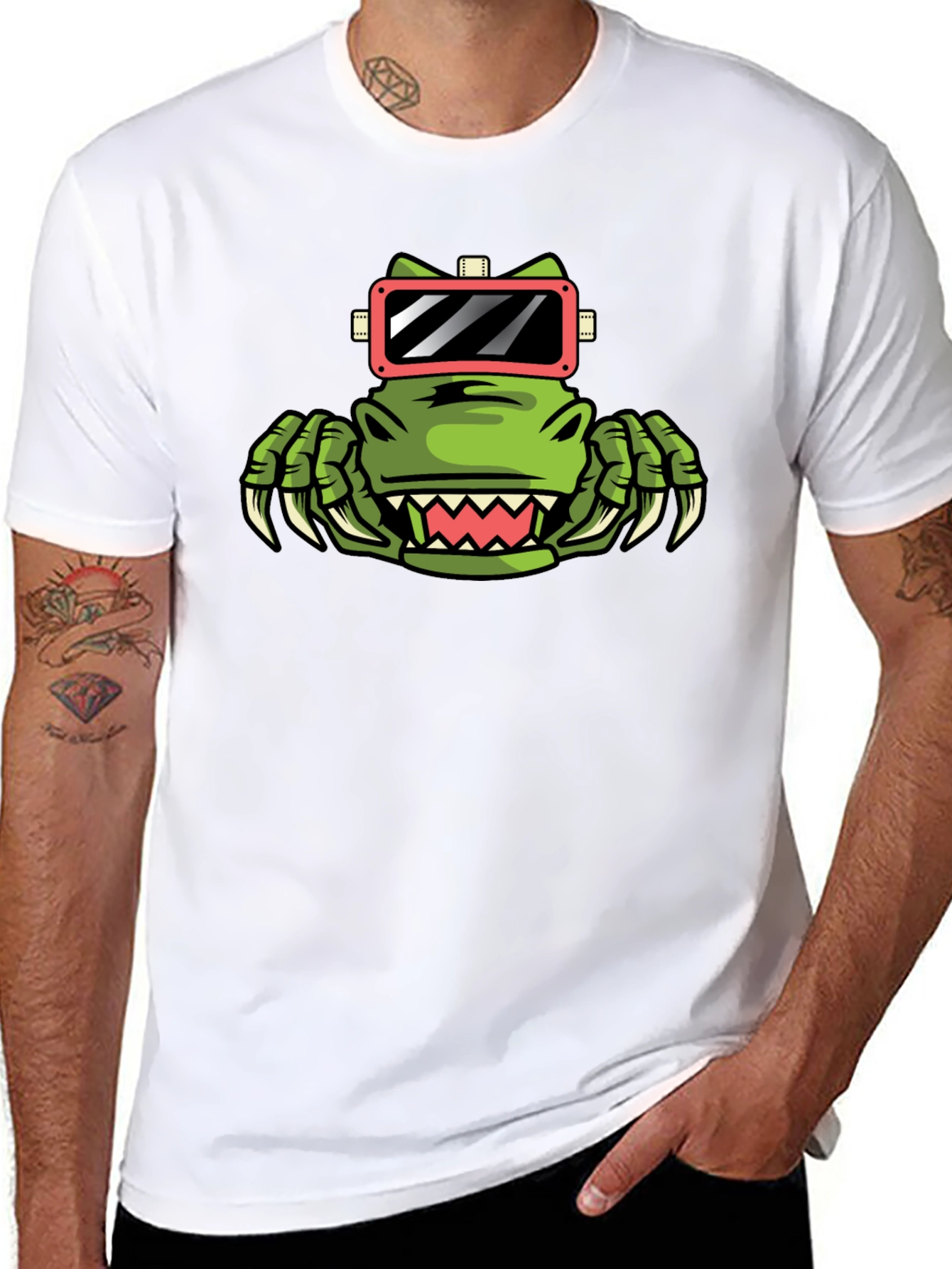 VR Dino Black Tee - Gamer Style