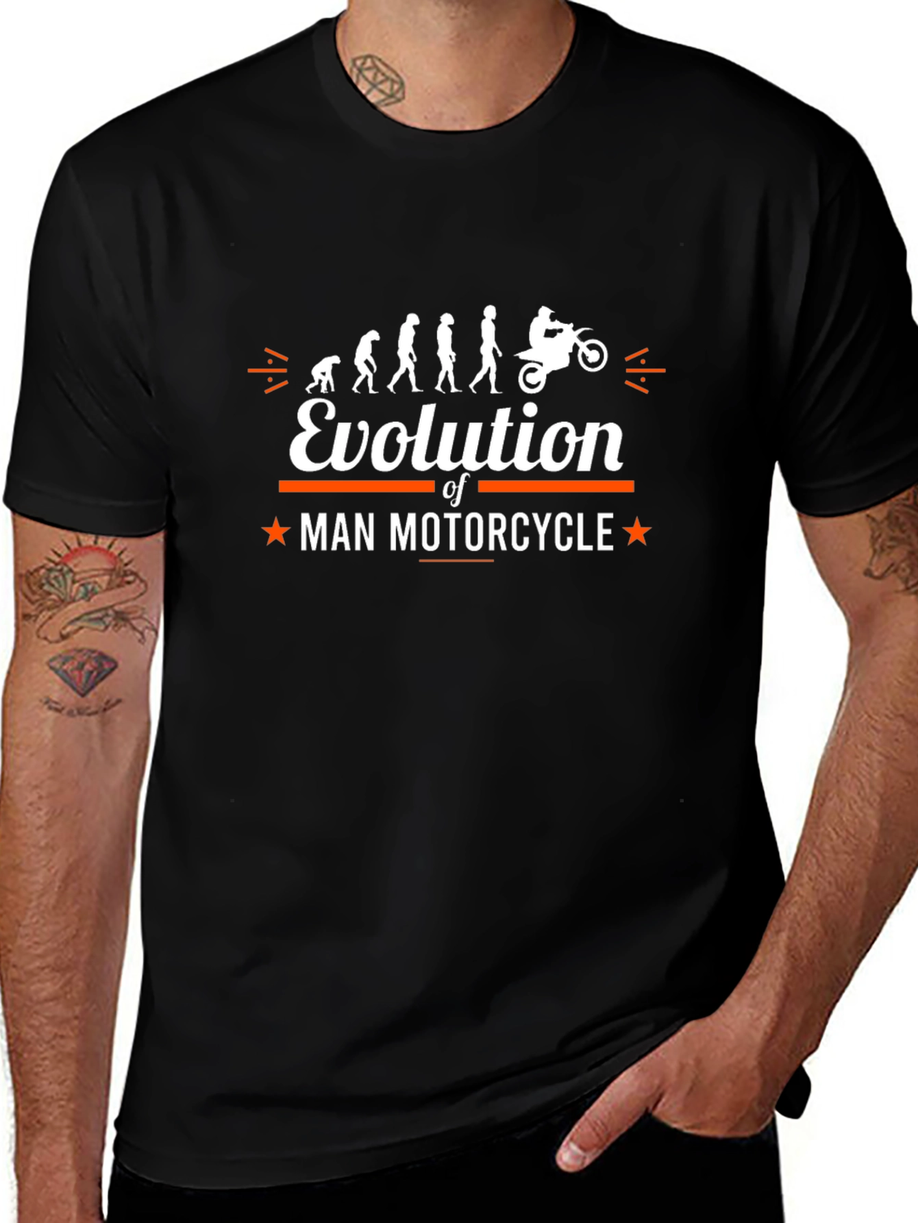 Evolution of Man Motorcycle Graphic T-Shirt
