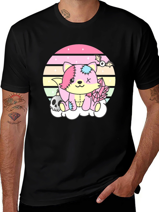 Kawaii Goth Fox T-Shirt - Pastel Creepy Cute Style