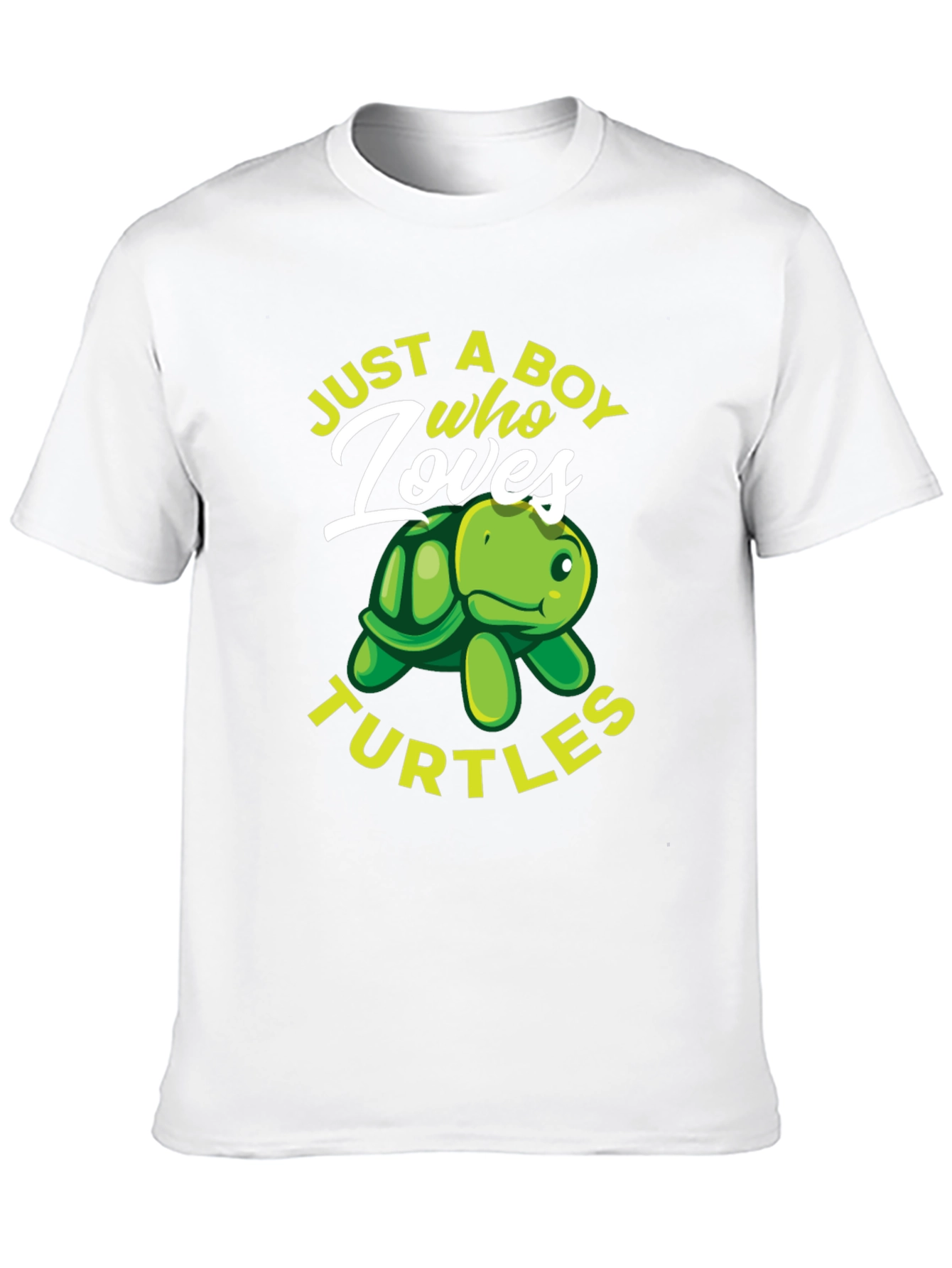 Just A Boy Who Loves Turtles Black T-Shirt