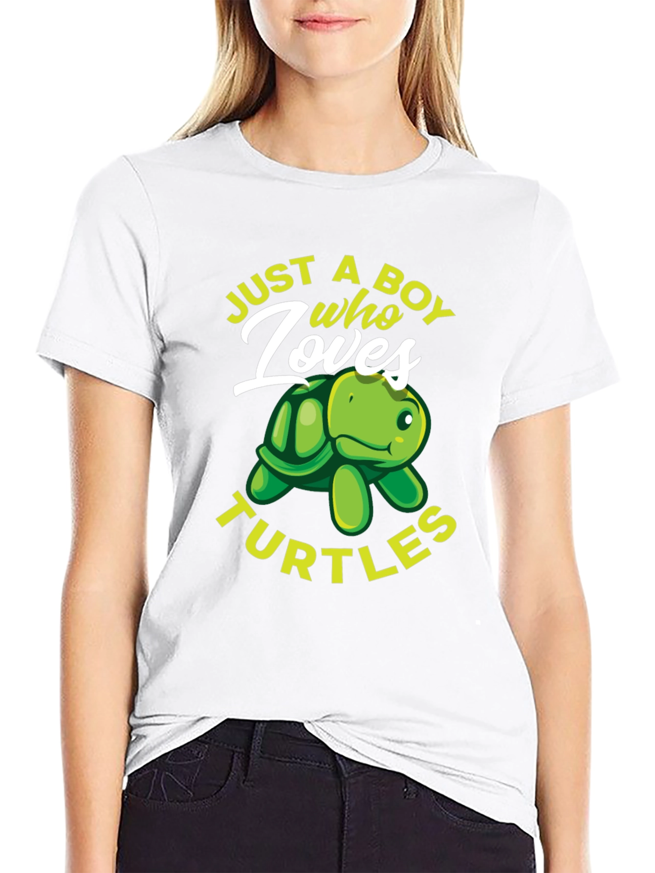 Just A Boy Who Loves Turtles Black T-Shirt