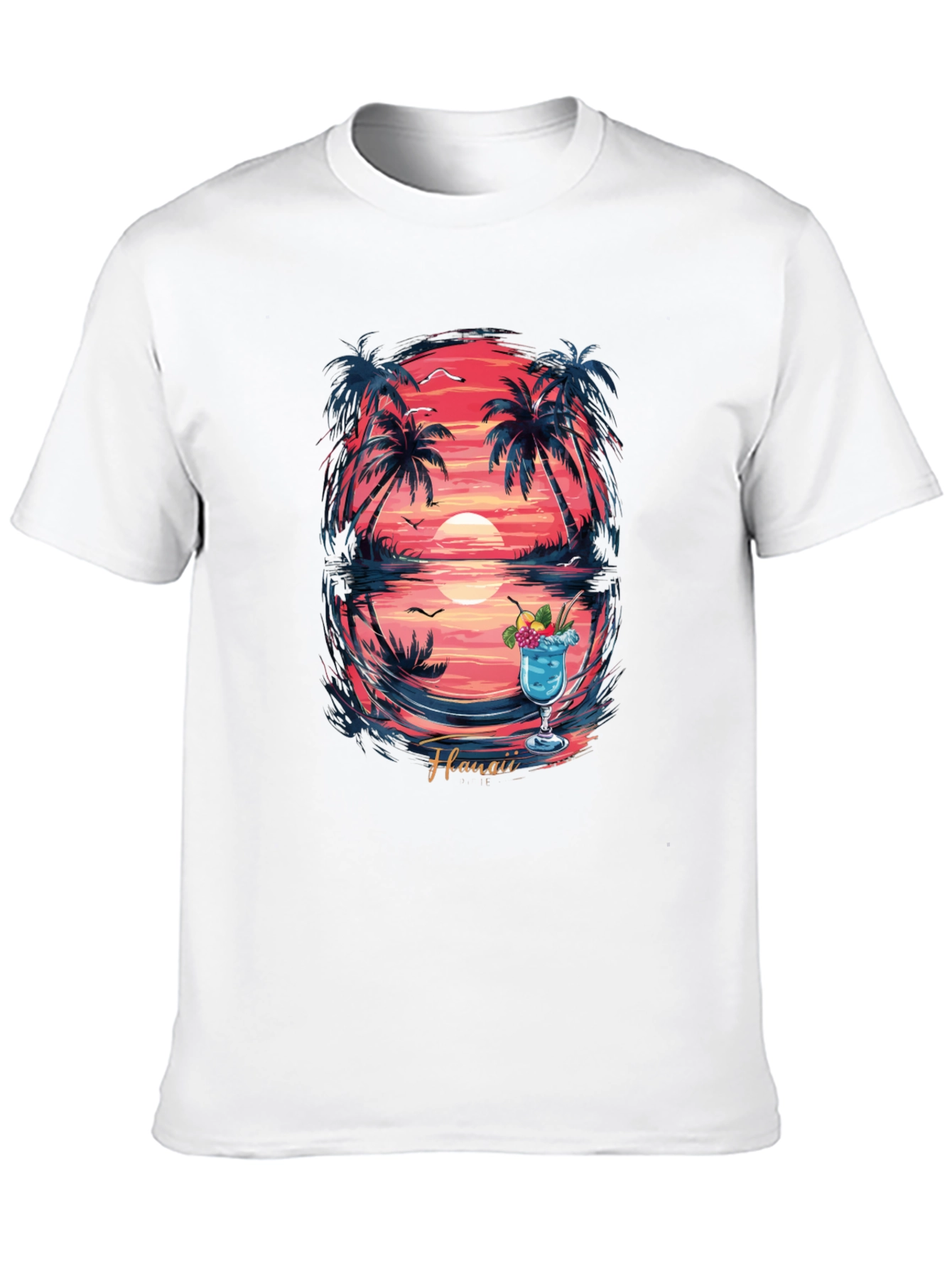 Hawaii Sunset Graphic T-Shirt - Island Vibes