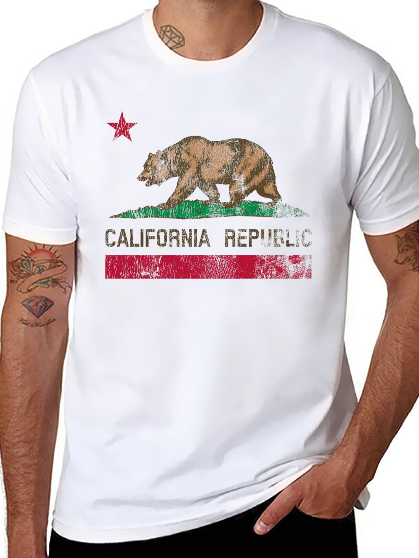 California Republic Bear Graphic Tee - Black