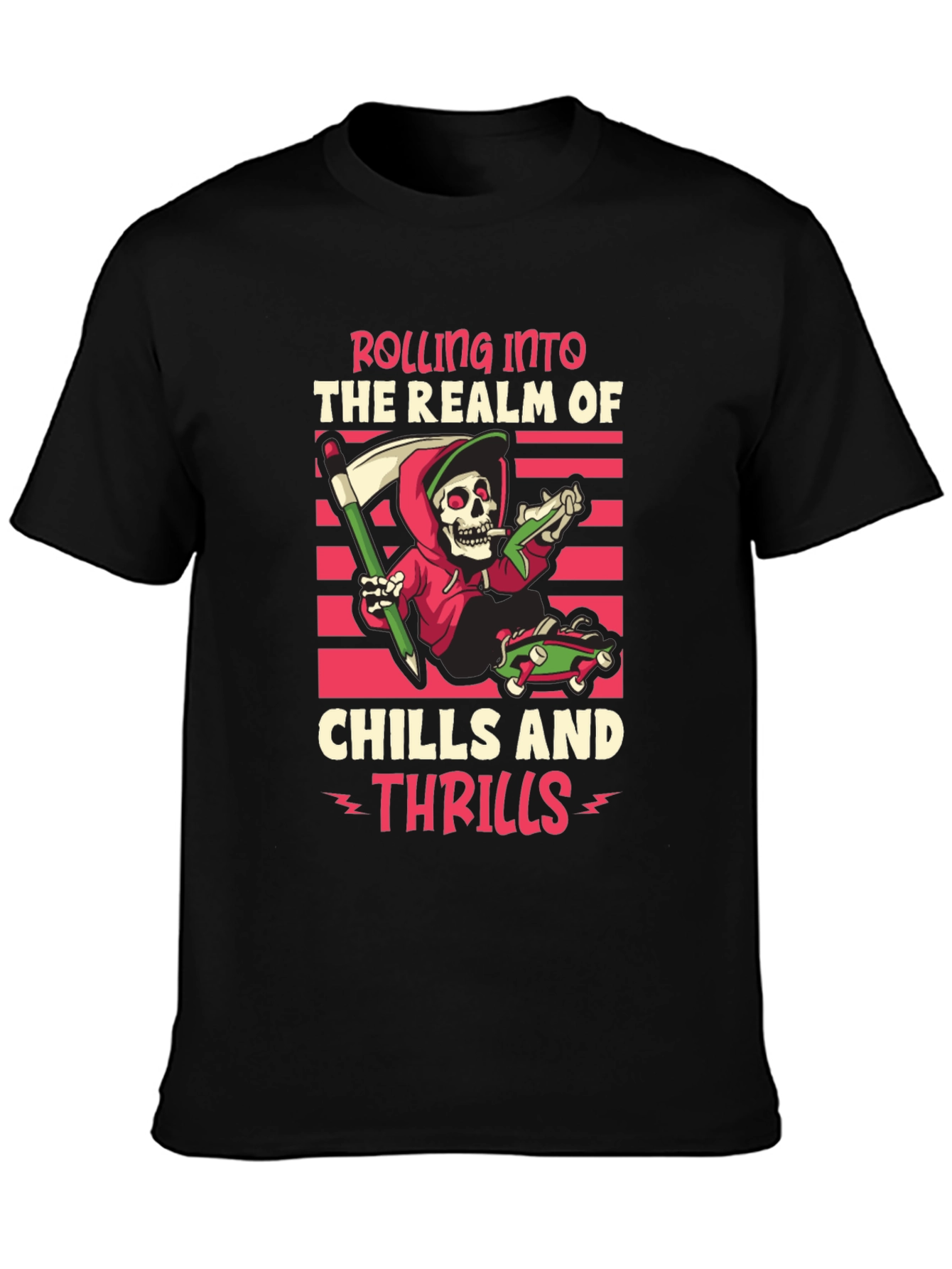 Grim Reaper Skateboard T-Shirt - Rolling Into Thrills!