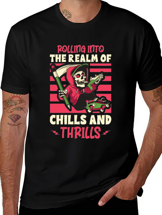 Grim Reaper Skateboard T-Shirt - Rolling Into Thrills!