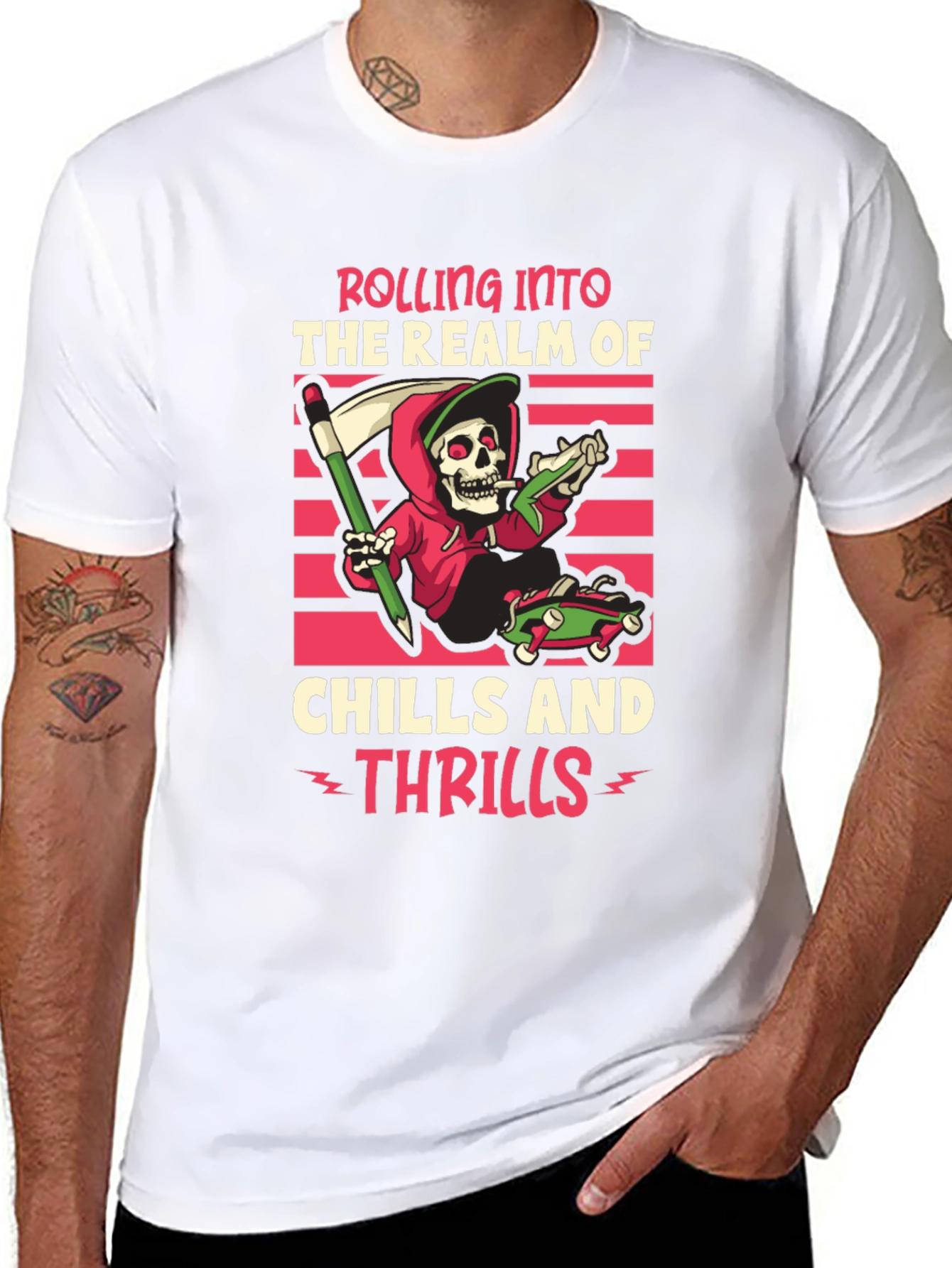 Grim Reaper Skateboard T-Shirt - Rolling Into Thrills!