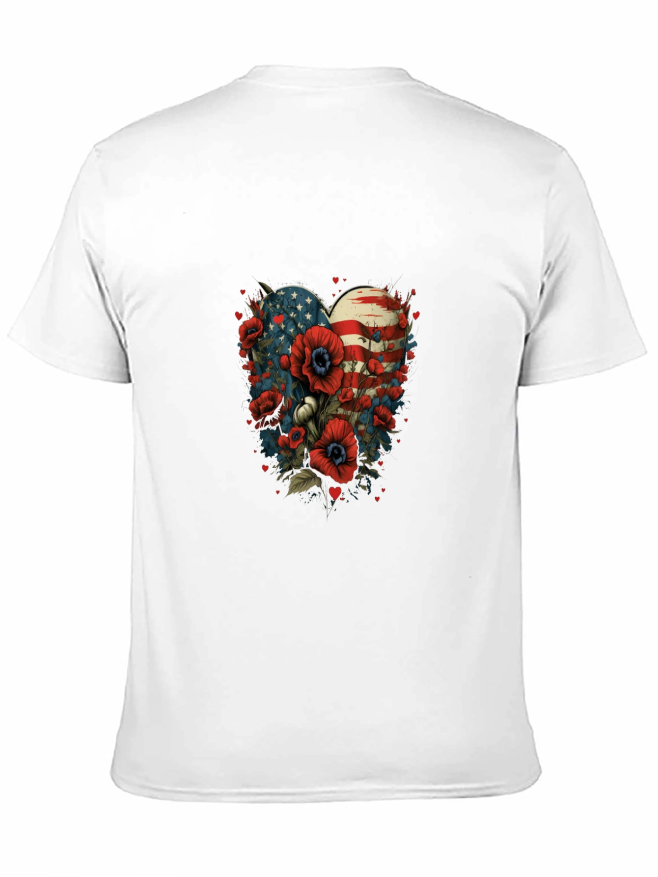 Patriotic Floral Heart T-Shirt