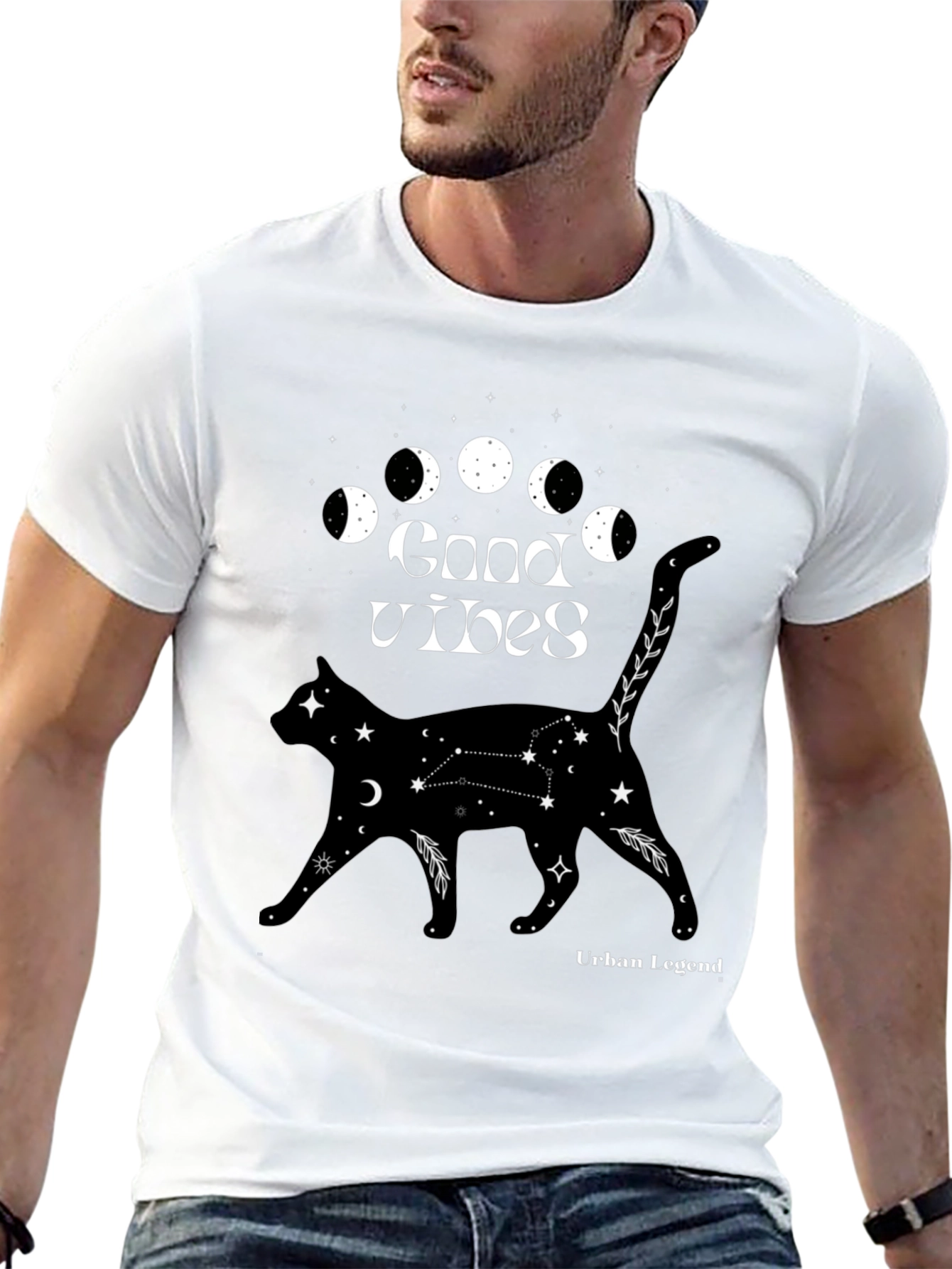 Good Vibes Cat Graphic T-Shirt