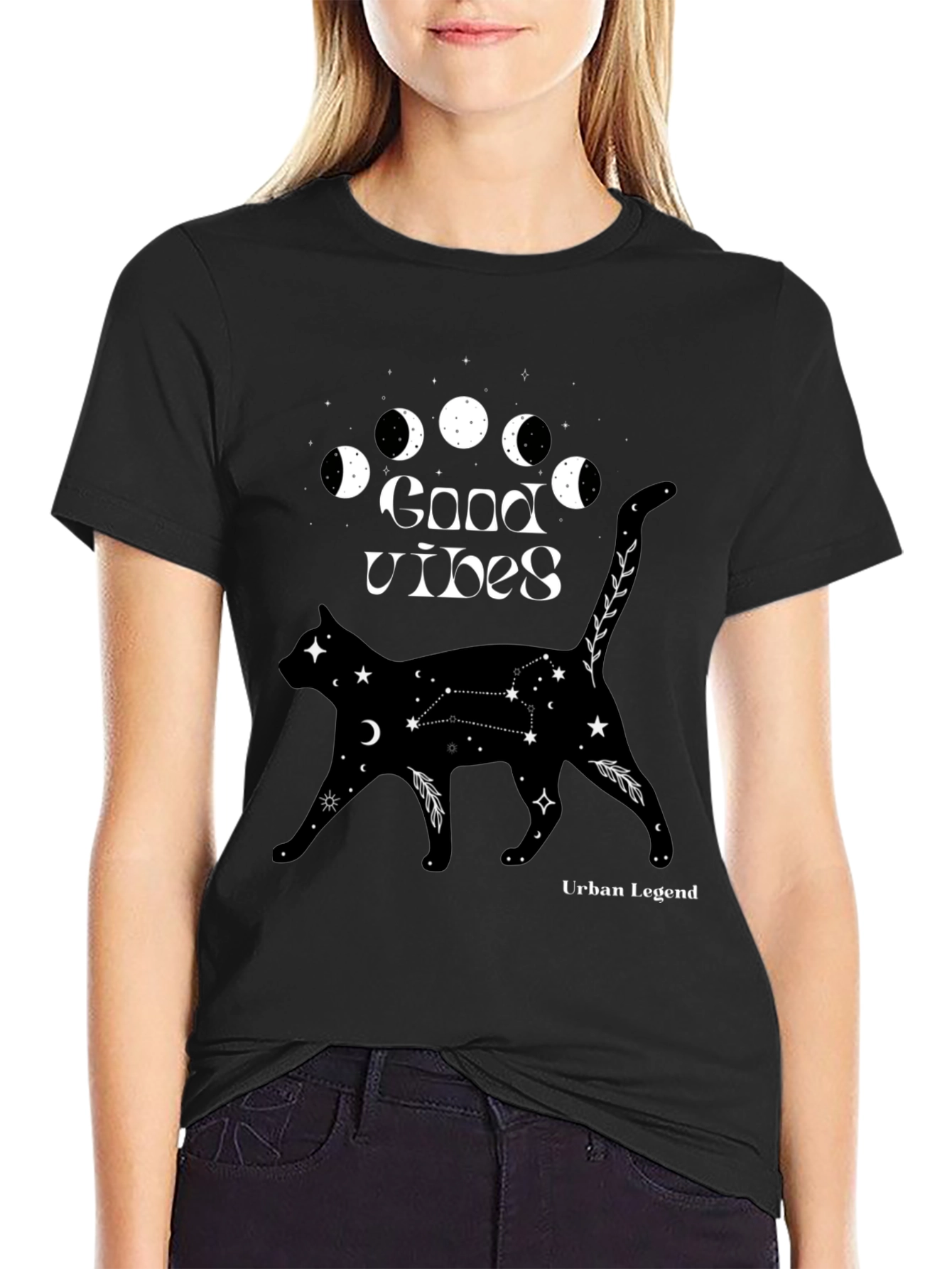 Good Vibes Cat Graphic T-Shirt