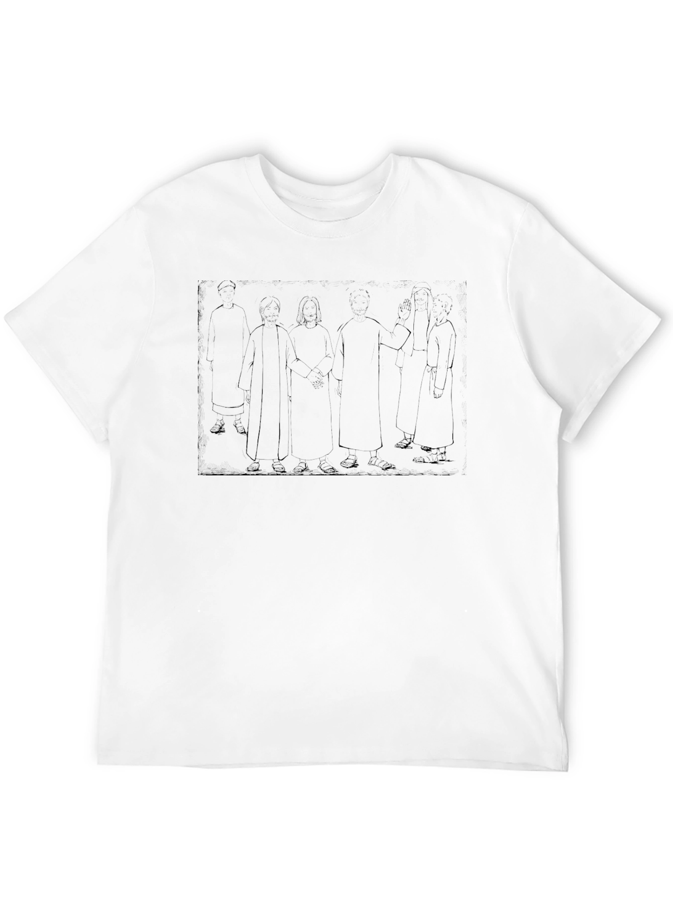 Black T-Shirt with Historical Figure Print