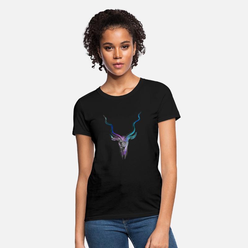 Nebula Space Ram Goat Horns Pink Purple Blue T Shi