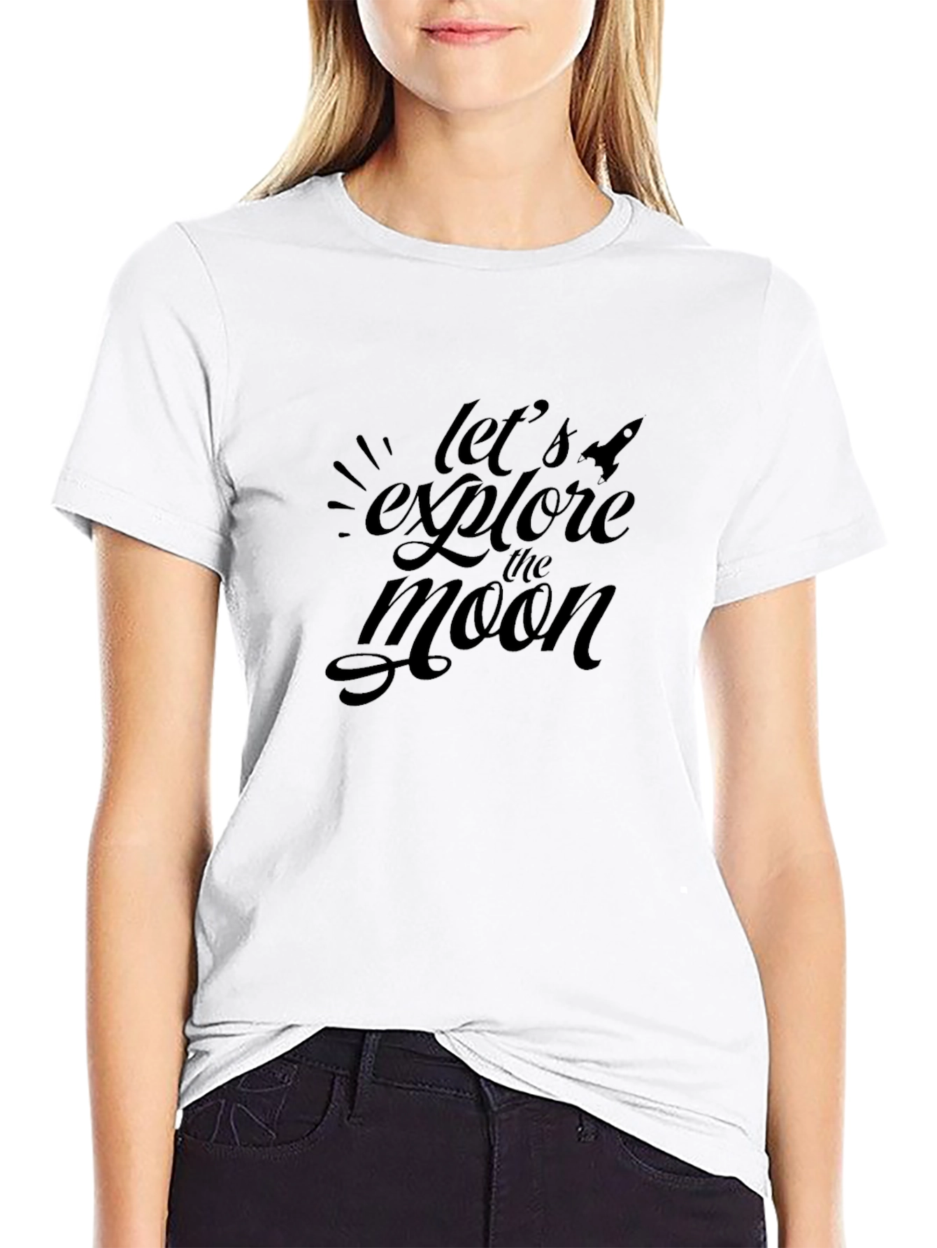 Explore the Moon Black Graphic Tee