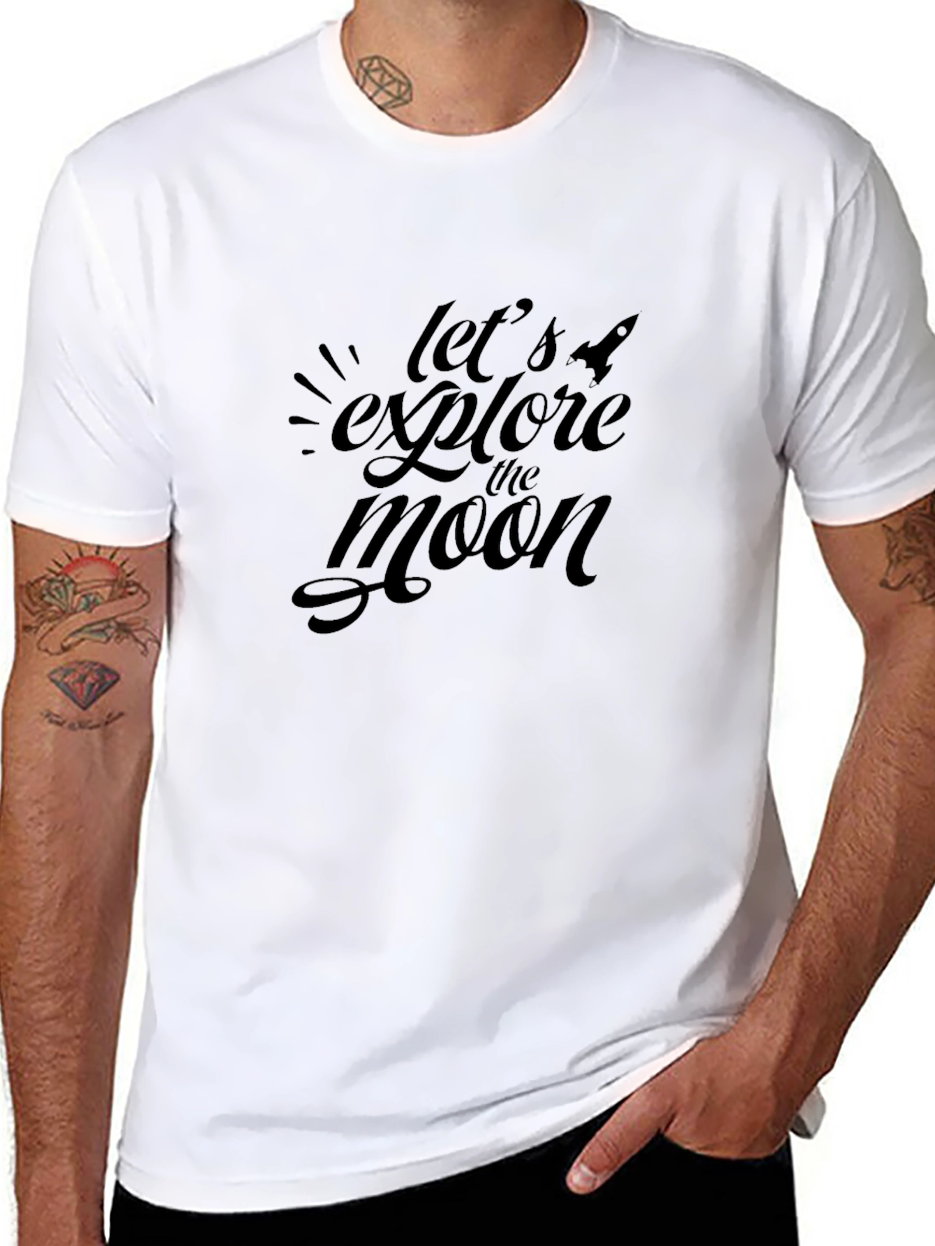 Explore the Moon Black Graphic Tee