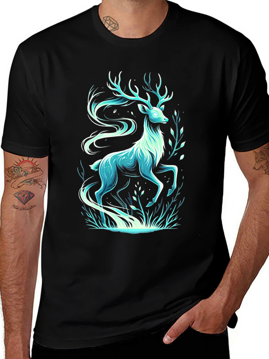 Mystic Deer Graphic Tee - Cool Artistic Design
