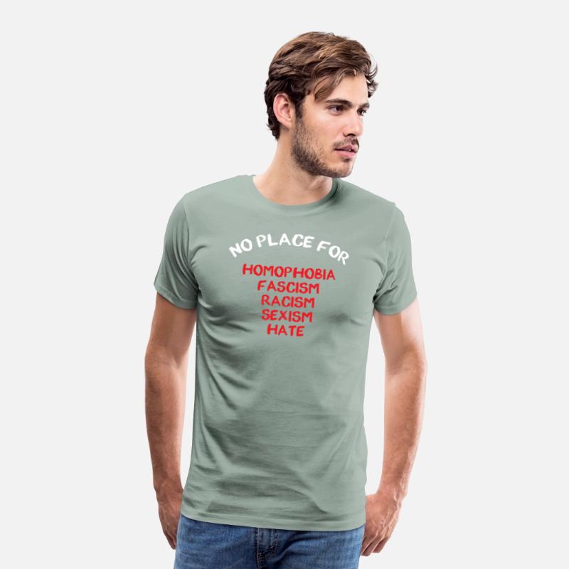 NO PLACE FOR HOMOPHOBIA FASCISM RACISM SEXISM HATE