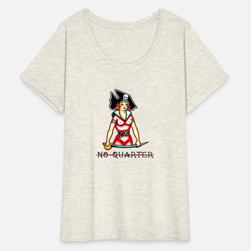 No Quarter Pin-up Pirate Girl Tattoo