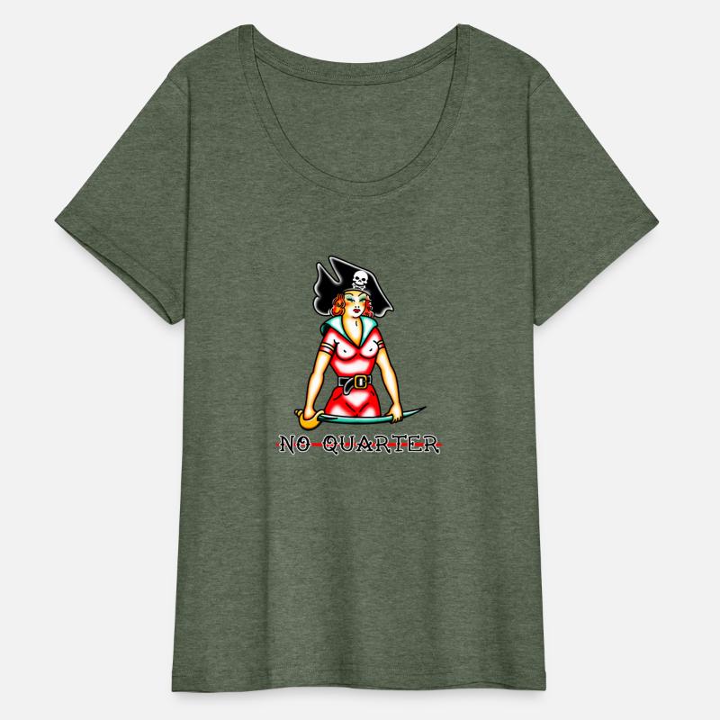 No Quarter Pin-up Pirate Girl Tattoo