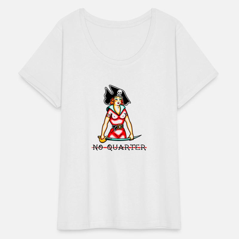 No Quarter Pin-up Pirate Girl Tattoo