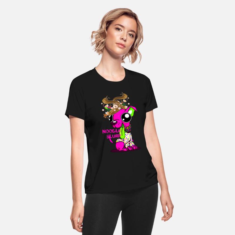 Noodle Slurp, Funny Cute, "Think Noodles" Pink Dog