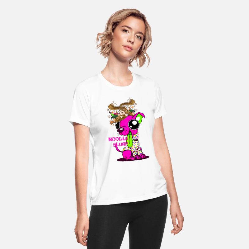 Noodle Slurp, Funny Cute, "Think Noodles" Pink Dog