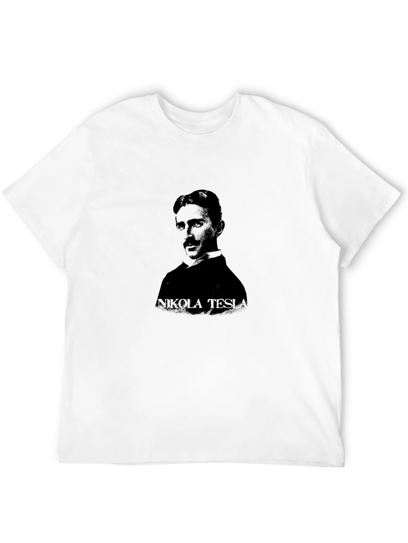 Nikola Tesla Portrait Black T-Shirt