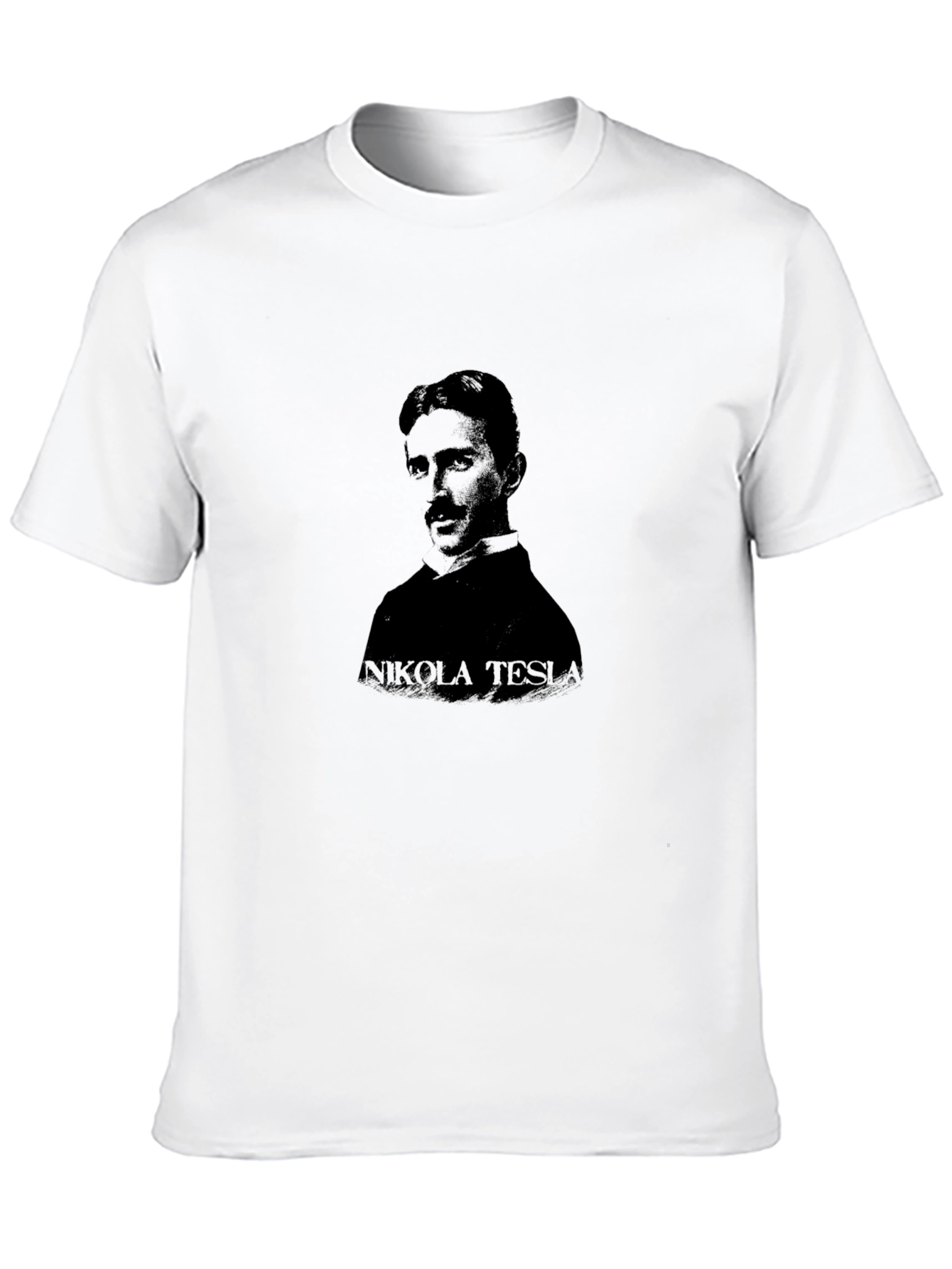 Nikola Tesla Portrait Black T-Shirt
