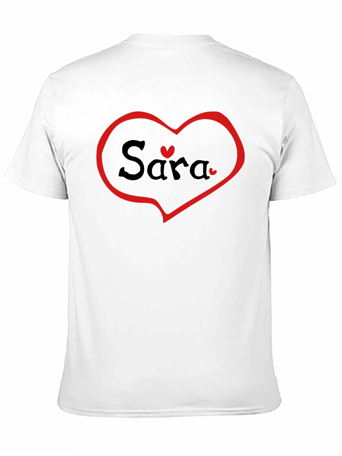 Personalized Sara Heart T-Shirt - Black