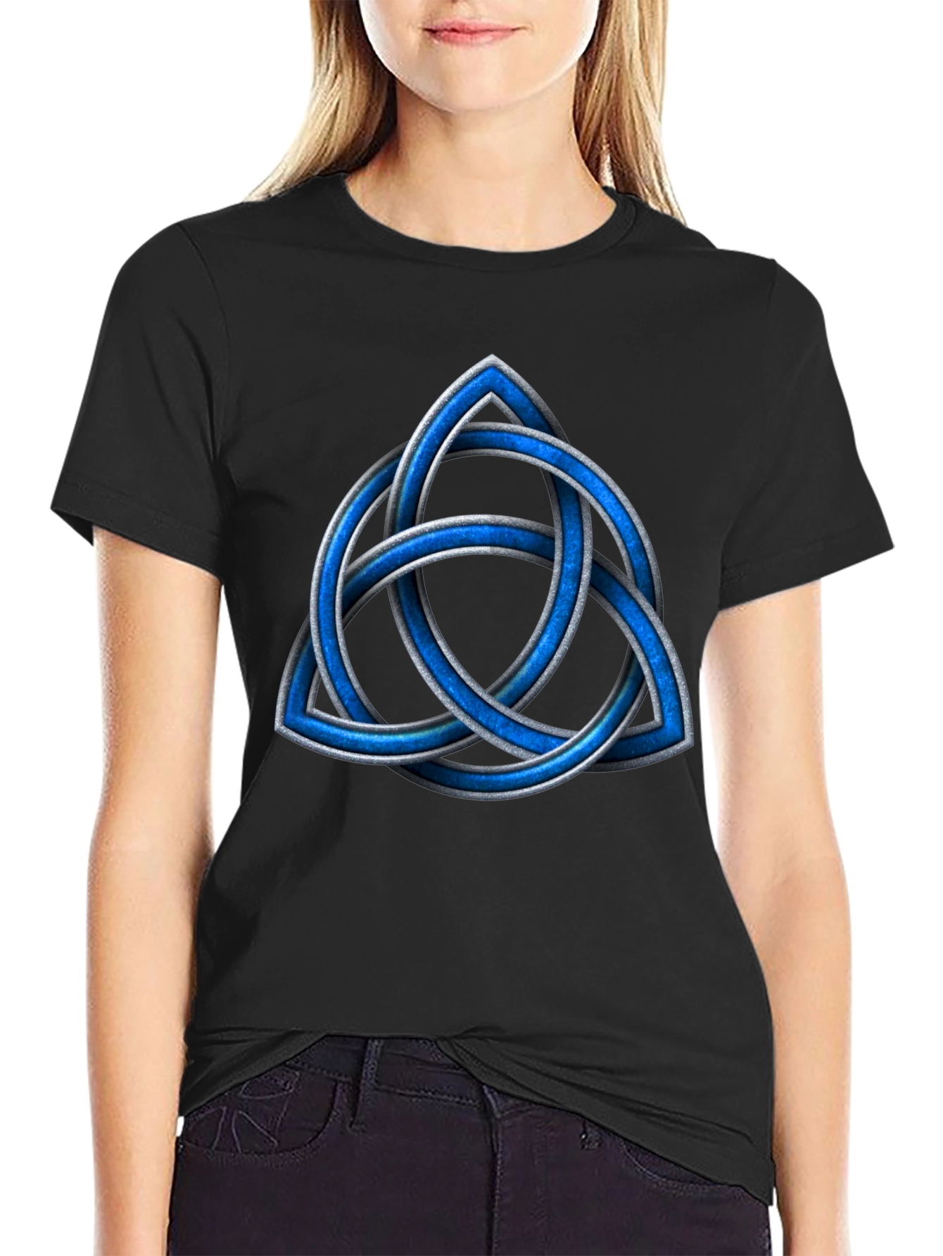 Celtic Knot T-Shirt - Blue Triquetra Design