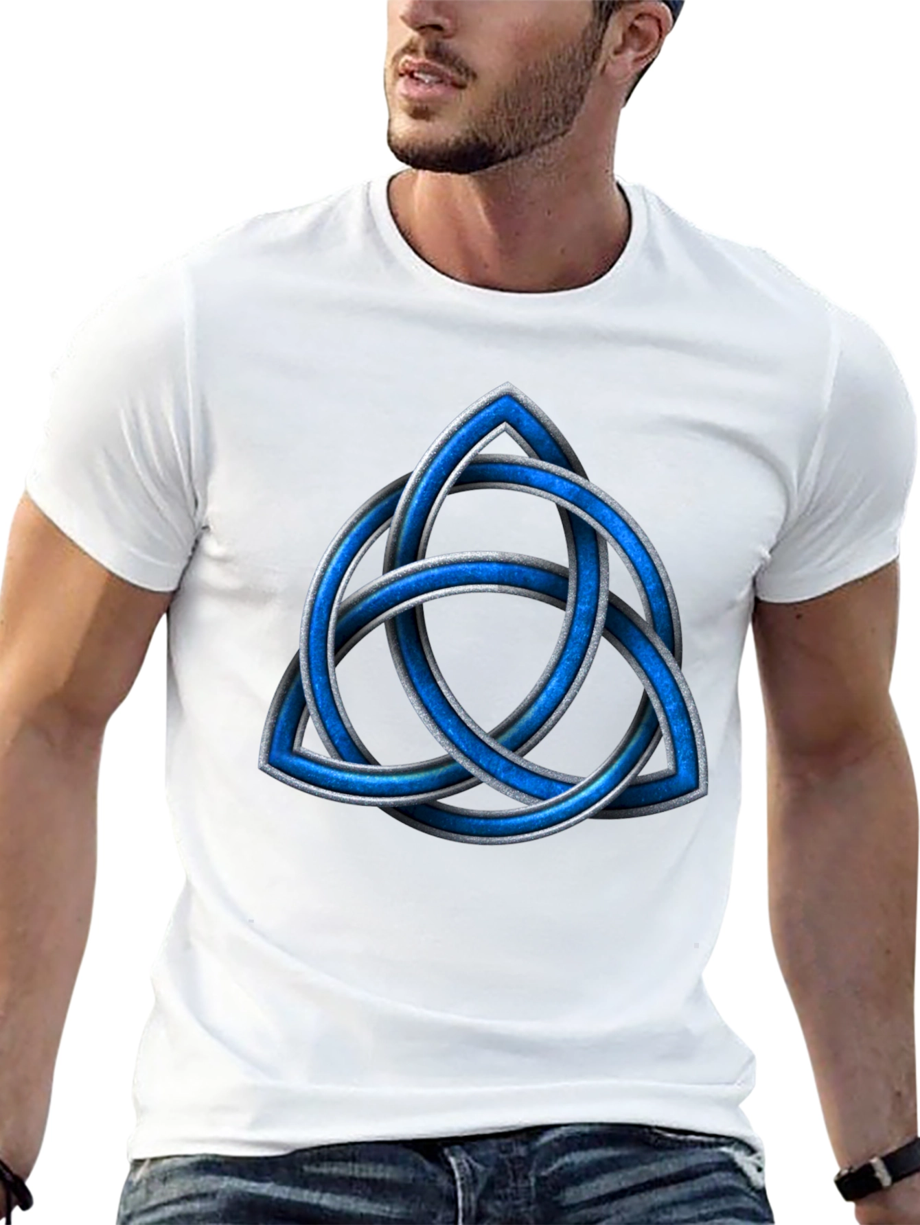 Celtic Knot T-Shirt - Blue Triquetra Design