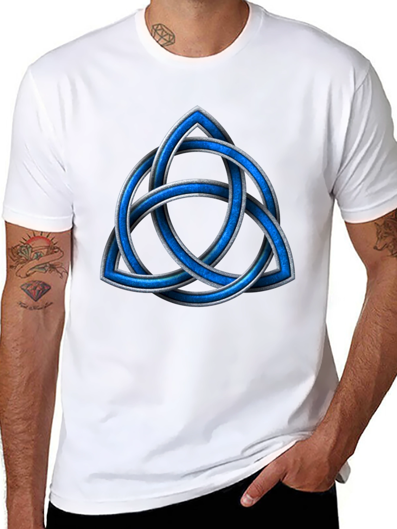 Celtic Knot T-Shirt - Blue Triquetra Design