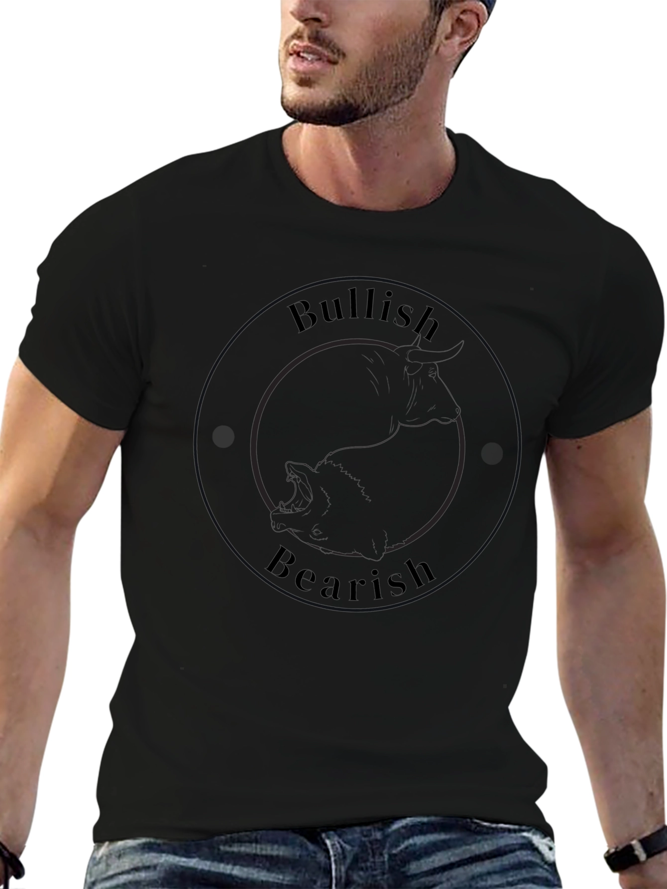 Bullish Bearish Graphic Black Tee