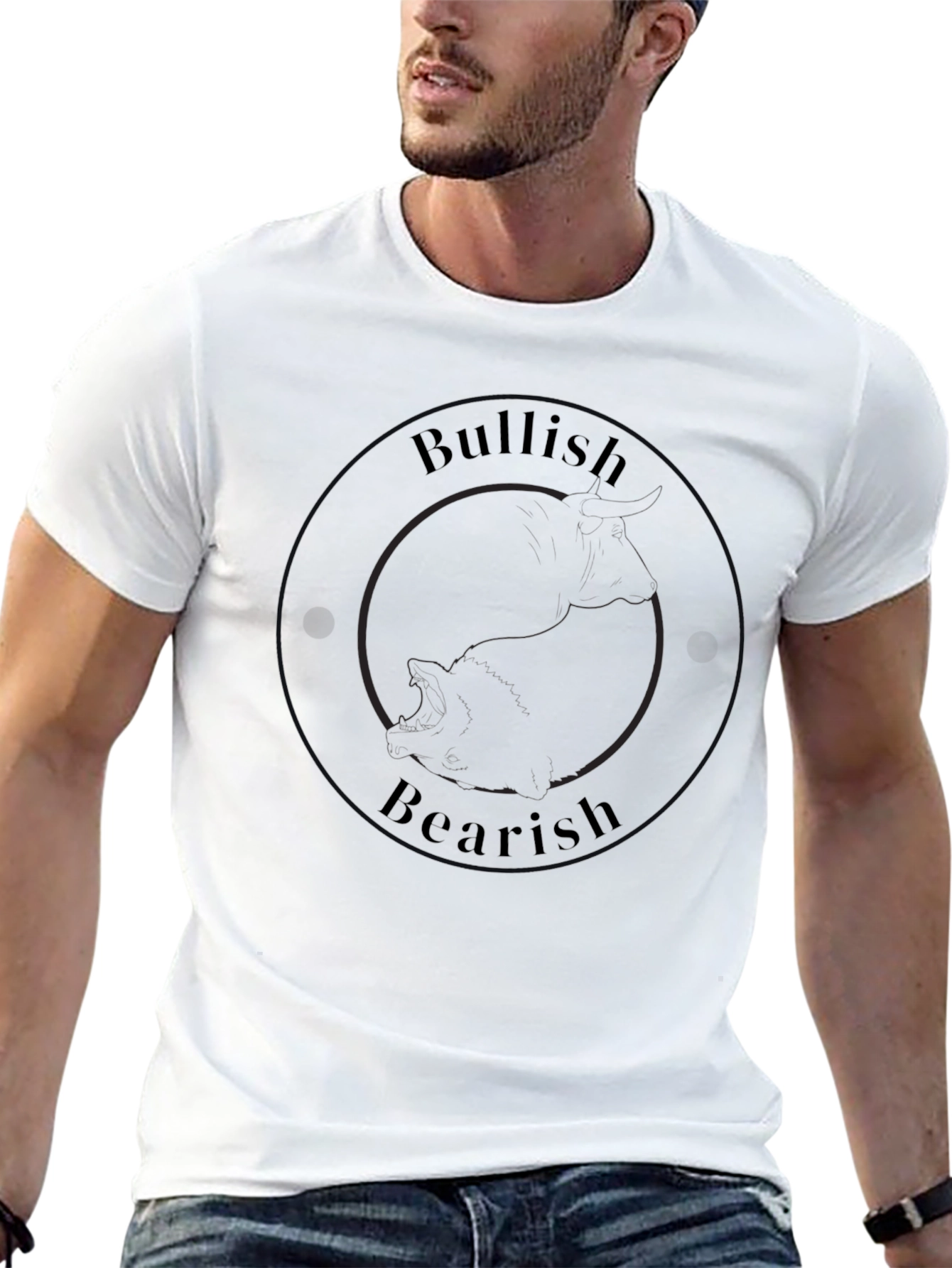 Bullish Bearish Graphic Black Tee