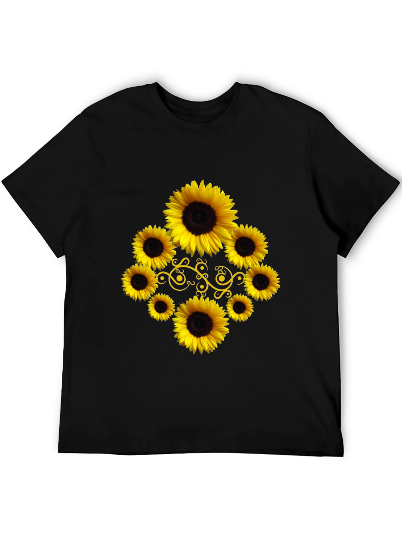 Sunflower Graphic Black T-Shirt