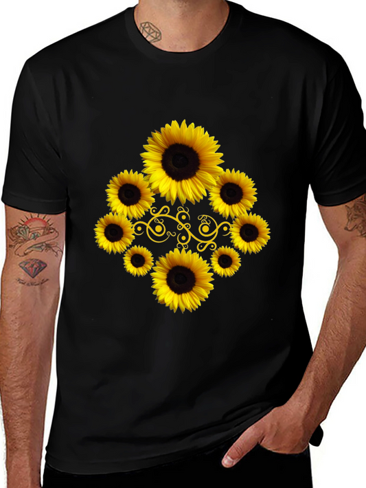 Sunflower Graphic Black T-Shirt