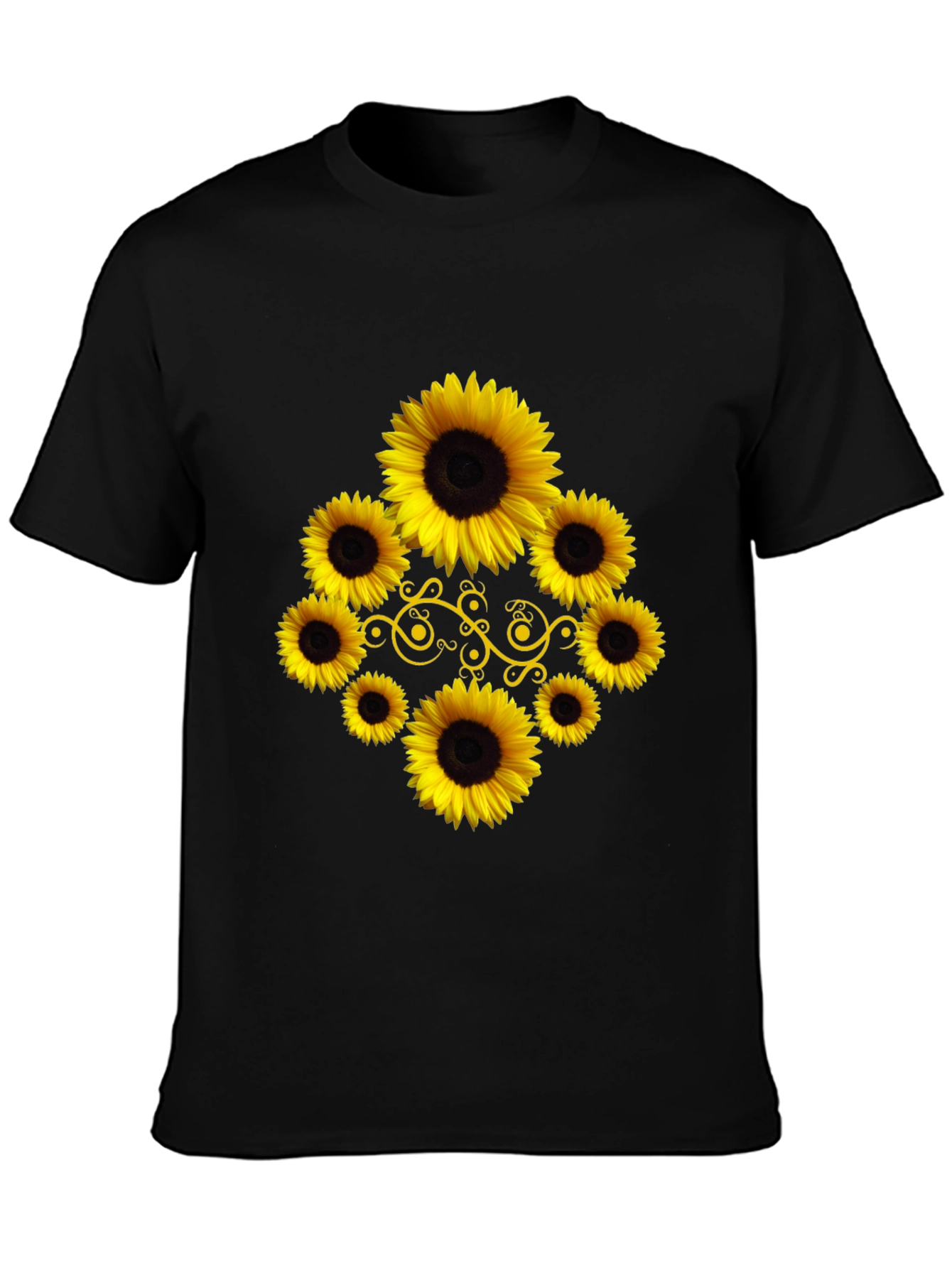 Sunflower Graphic Black T-Shirt