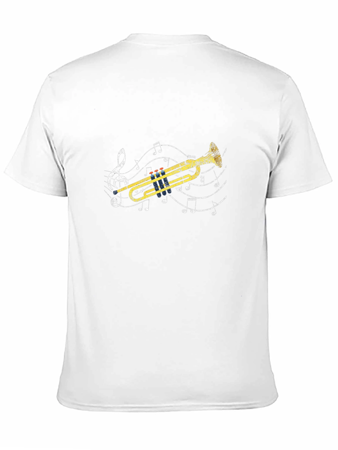Trumpet and Music Notes Graphic T-Shirt