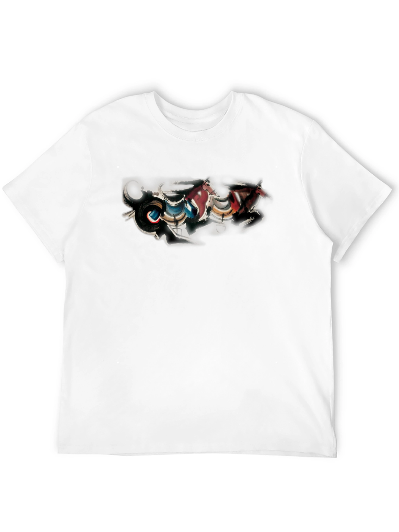 Abstract Horse Design Black T-Shirt