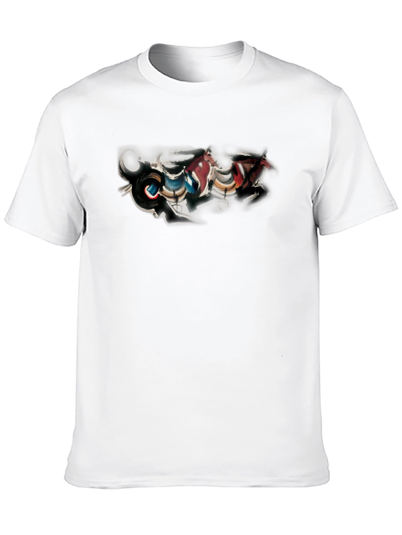 Abstract Horse Design Black T-Shirt