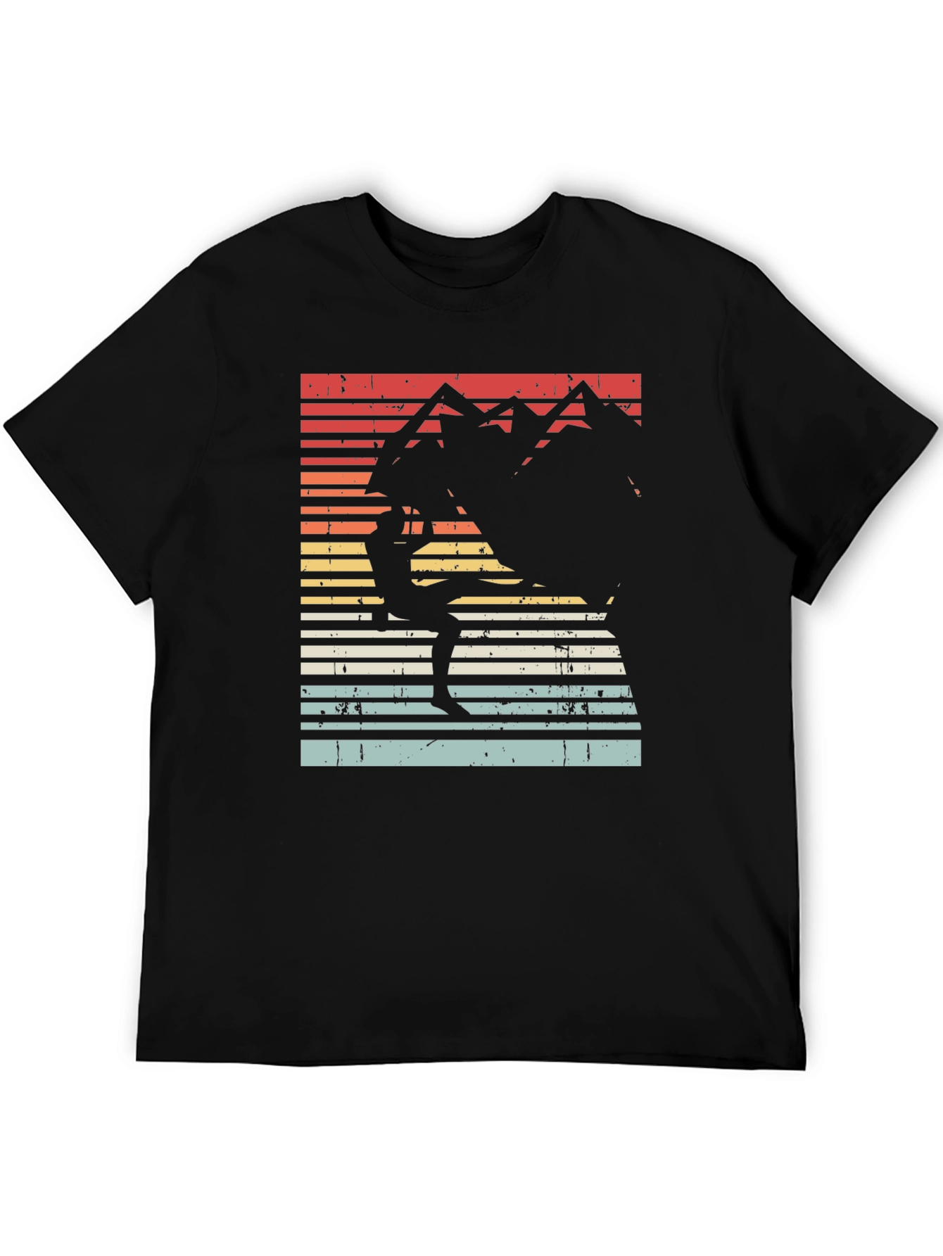 Retro Rock Climbing T-Shirt - Mountain Sunset Design