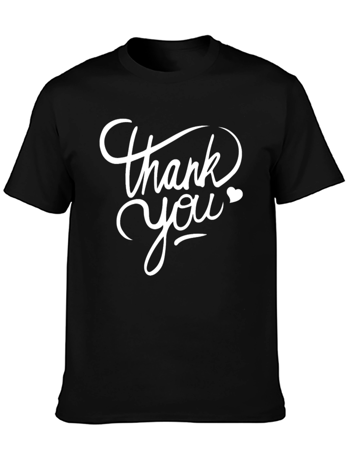 Thank You Graphic Tee - Black Cotton Blend