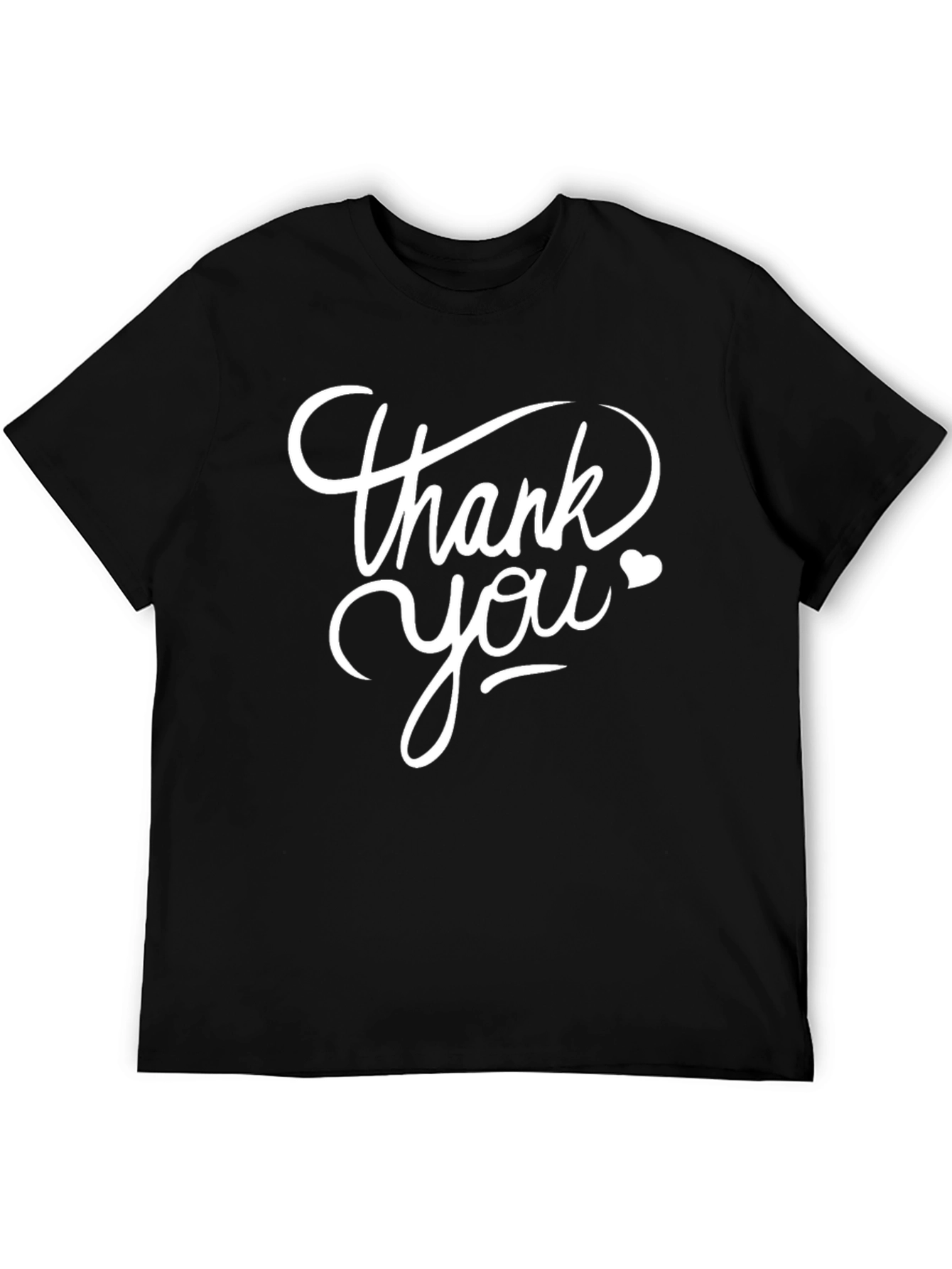 Thank You Graphic Tee - Black Cotton Blend