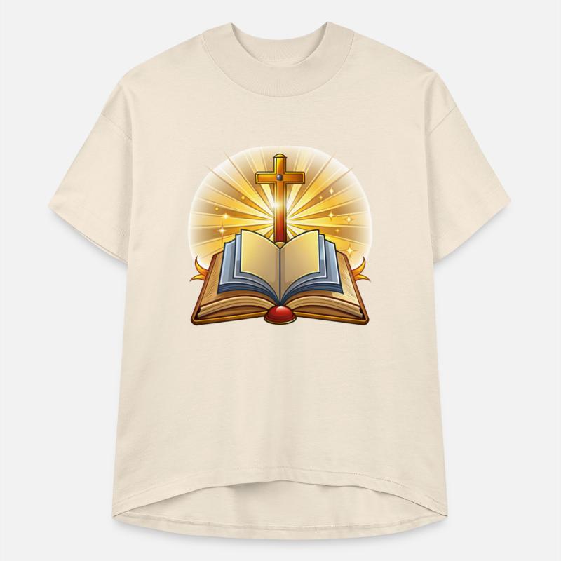 Open bible with cross
