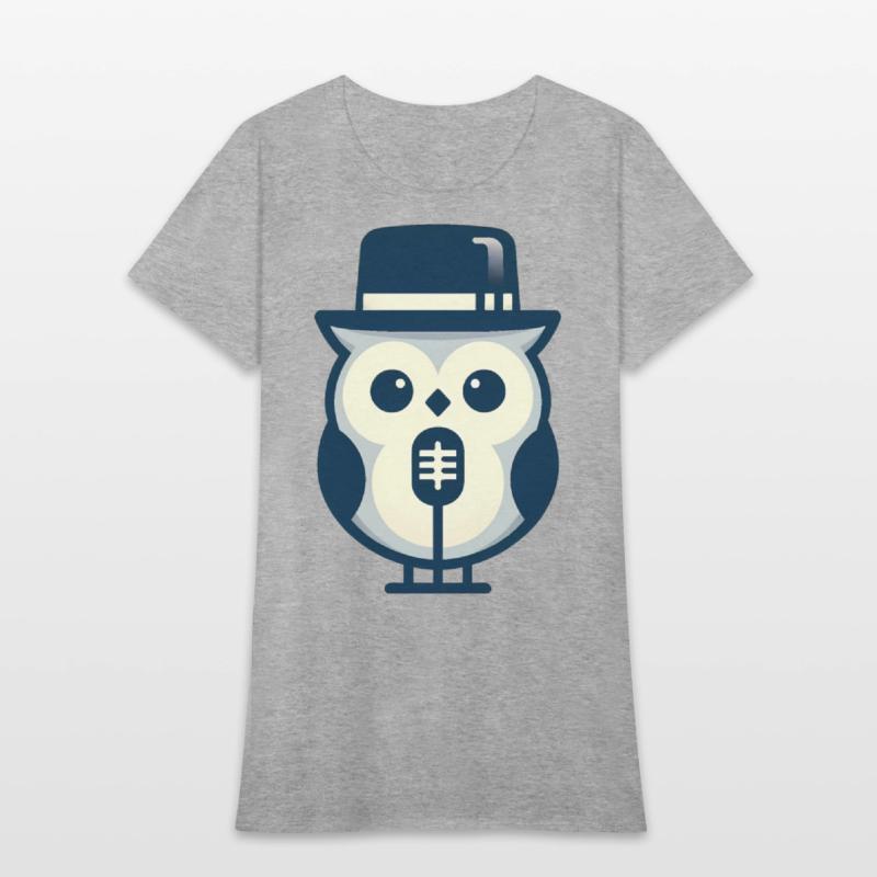 Owl Jolson Singing Jazz in Minimalist Style