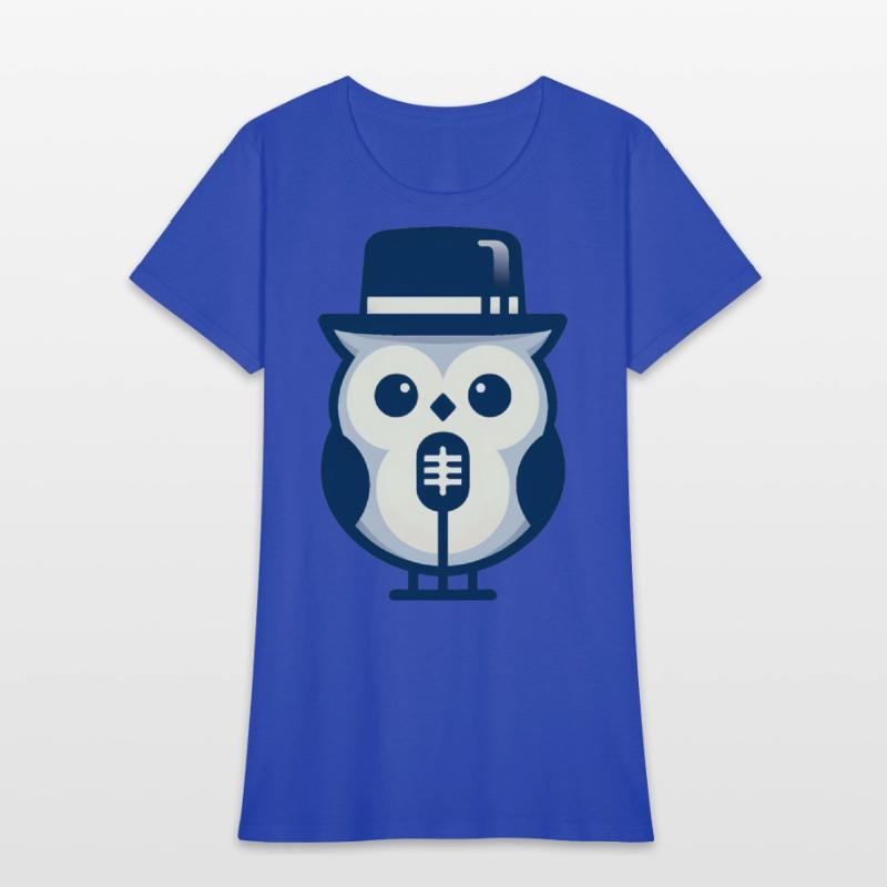 Owl Jolson Singing Jazz in Minimalist Style