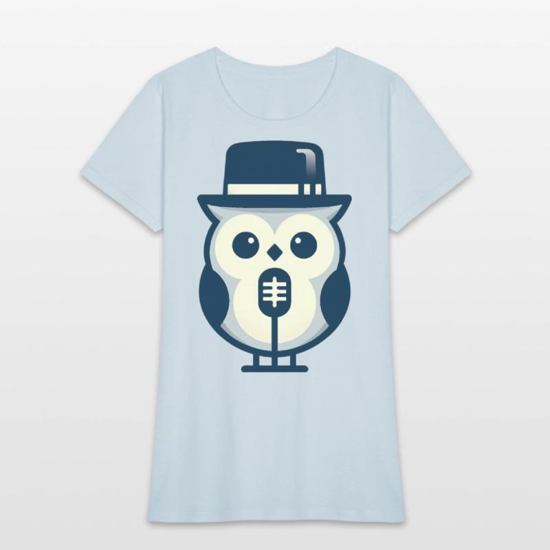 Owl Jolson Singing Jazz in Minimalist Style