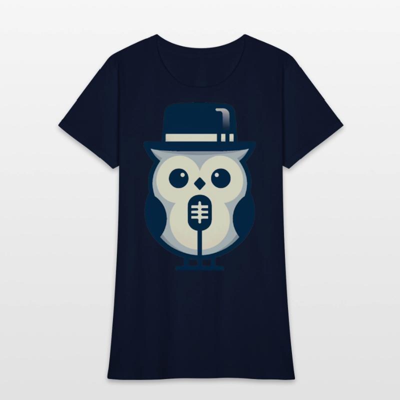 Owl Jolson Singing Jazz in Minimalist Style